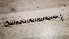 Vintage Erwin Pearl Sterling Silver Rolo Chain Bracelet circa 1960s