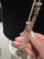 New/Tag 24” Y Necklace of Rose Gold Tone Metallic Corded with Fine Metal Tassel