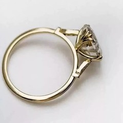 Art Deco Style 3.5Ct Asscher Cut Lab Created Diamond Engagement 14K Gold FN Ring