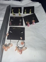 NOS Vintage 2000s Birch Hill Earrings Lot 5 Pairs Swarovski Crystal Y2K Boho