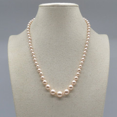 Lady Remington Pink Faux Pearl Necklace Graduated Classic Beaded 21″