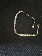 Vintage Weiss~Aurora Borealis Rhinestone Set Necklace Bracelet Earrings Pin