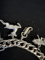 Signed Judy Lee Vintage 12 Charm Bracelet Travel Some Sterling