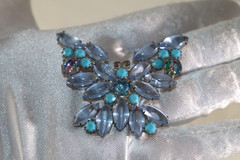 Fab Vintage Rare Juliana DeLizza & Elster Faux Turquoise Blue Butterfly Verified