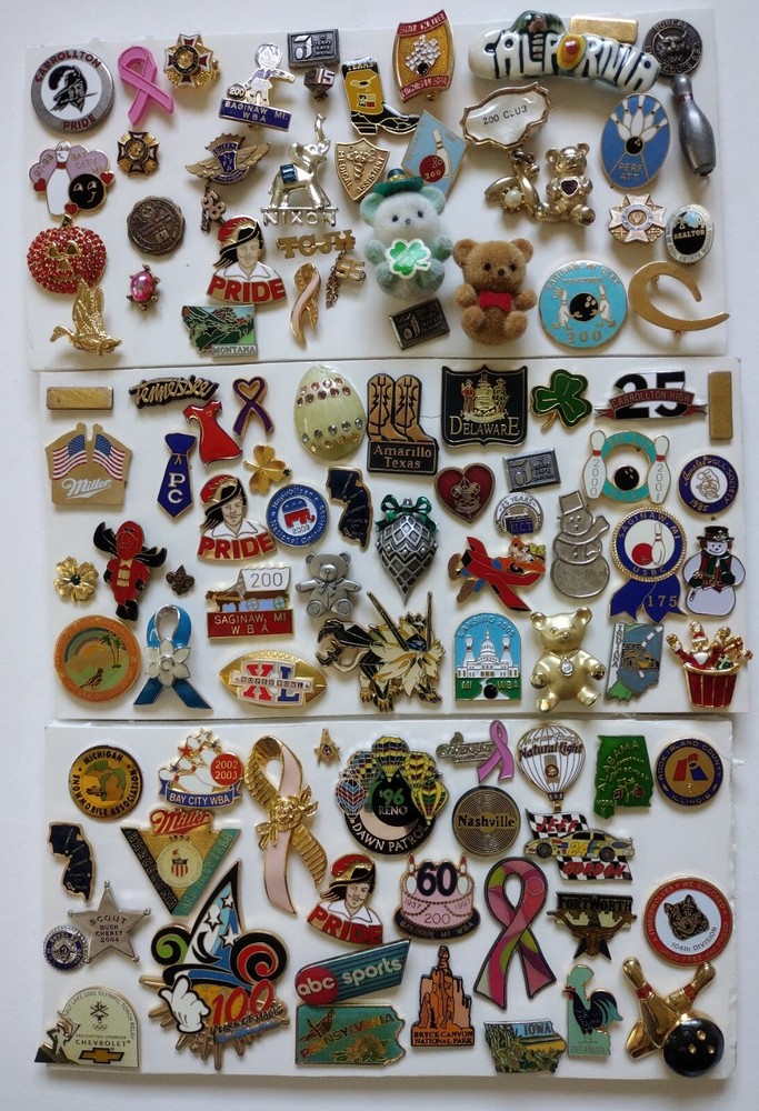 100+ California Disney Bud Man Bear ABC Sports Mixture Lapel pins brooches Lot