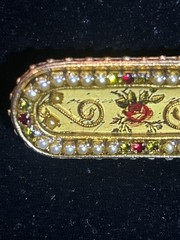 Vintage John Wind Maximal Art Gold Toned Jeweled Rose Brooch