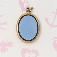 Antique Victorian Banded Agate Double Sided Gold Filled Charm Pendant Locket