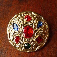 Vintage Palace Antique Color Treasure Brooch Colorful Gems Pearl Brooches Party