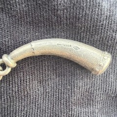 925 Sterling Silver Vintage Fort Ticonderoga Horn Charm Pendant 1inch