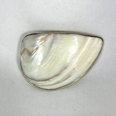 Handmade Abalone Shell Scarf Slide Buckle Gold Tone Boho Coastal Western