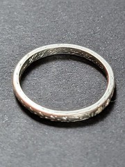 Antique platinum Diamond Ring Band Sz 4 Wedding Anniversary