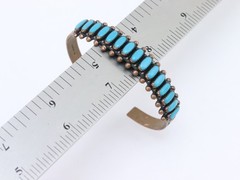 6.5″ Vintage WM Wheeler Turquoise Gemstone Copper Cuff Native Mexico Bracelet