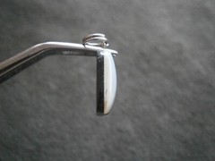Mother of Pearl & Black Glass Vintage Bracelet Charm Pendant 2.0g