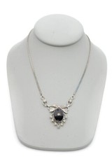 Vintage Sterling Silver 925 Rhinestone Necklace 17.75″