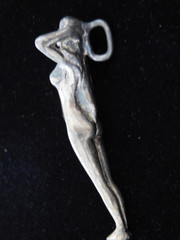RARE Vintage 1970’s Sterling BEAUTIFUL NUDE WOMAN Pendant, 2″ tall, HAND CRAFTED