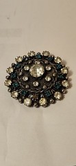 Francois (Coro) Brooch/Pendant Clear and green stones.