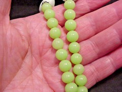 Art Deco Czechoslovakia Necklace Peking Glass Faux Jade & Jadeite Beads Vintage