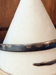 Vintage Sterling Silver Niello Snake Arm Cuff Bracelet Egyptian Revival Arabic