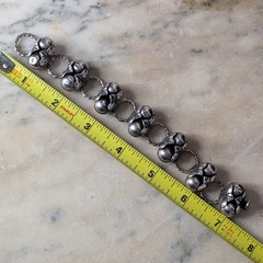 Taxco 980 Silver Mexico Bracelet Link Double Ball Old Pawn Jewelry Los Cocos 36g