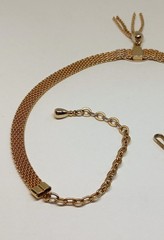Vintage Judy Lee Signed Gold Tone Mesh tassel pendant Choker Necklace