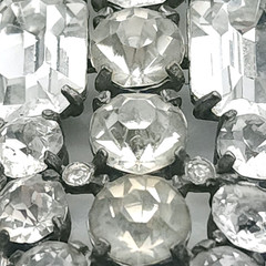 Vintage 1940s Eisenberg Original Clear Rhinestone Pot Metal Fur Dress Clip 3in