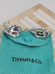 Vintage Elsa Peretti Tiffany & Co Sterling Silver Minimalist Hoop Earrings Rare