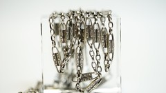 Art Deco German Silver Gustav Hauber Muff Guard Chain Necklace Bar Links Rivets