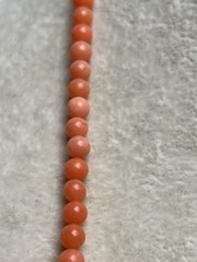 Vintage Dyrberg Kern Peach Agate Bead Necklace 30”