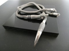 Vintage Sterling 925 SNAKE Wheat Chain Convertible Lariat Necklace & Bracelet