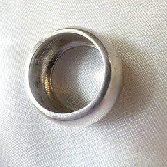 Vintage Signed 925 Thailand Sterling Silver Dome Ring Chunky Band Approx 7”/ 7g