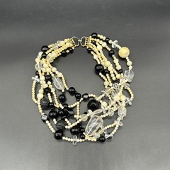 Vintage Statement Necklace Kylo Kai Yin Lo 6 Strand Stone Glass Plastic Bead 80s