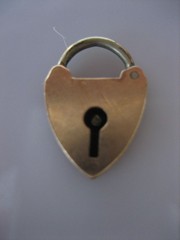 ANTIQUE GOLD-FILLED MONOGRAM PADLOCK CHARM