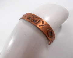 Small Bell Trading Post Copper Cuff Bracelet Southwest NA Design Free Shipping