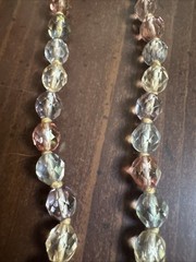 Vintage Crystal Liz Claiborne Faceted Bead Pastel Pink & Blue Necklace