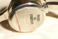 A#816X vtg HINGED BRACELET W SILVER TONE HIDDEN WRISTWATCH RIO QUARTZ