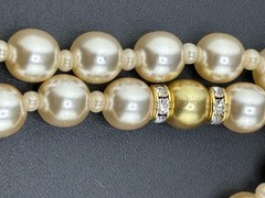 Kenneth Jay Lane KJL Faux Pearls & Rhinestones 56in Necklace