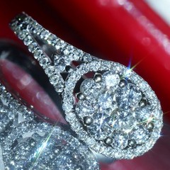 18k 750 white gold earrings 1.50ct natural diamond 0.74″ dangle 5.27gr N3643