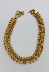 Vintage Anne Klein Necklace Chunky Gold Tone Statement Runway Bold Brushed Matte