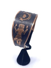 VTG Copper Cuff Bracelet Blackened Buffalo Dancer Southwestern 7″ W/Marking(G1)