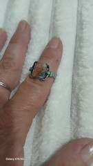 Vintage Bohemian Style Inlay Ring Unisex Zinc Alloy Band Size 6 New