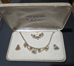 “Jewels of Elegance” by Sebestian, vintage rhinestone jewelry set with box