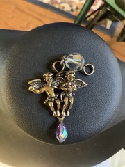 2 Vintage Kirks Folly Fairy Angels Charms Retired , NIB