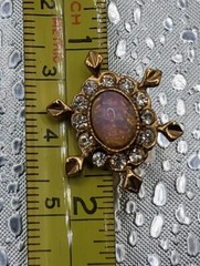 Vintage Oval Faux Fire Opal Halo Clear Rhinestone Screw Back Star Earrings