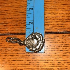 Vintage Rose Pendant / key chain Jewelry slide open double sided