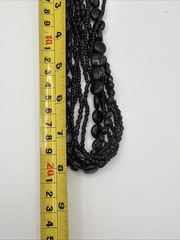 Premier Designs Black Multi Strand Beaded Necklace Statement Layered Faceted