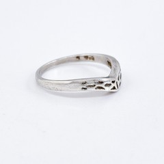 Vintage Sterling Silver 925 Filigree Chevron Band Ring Size 5.5
