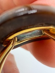 Vintage Ring Tigers Eye Donut Oval 14K Gold Womens Size 6 5.4 grams