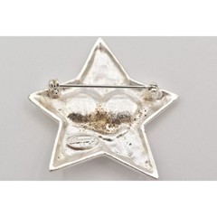 Danecraft Vintage Star Eyes Pin Brooch Staring Face Silver Signed NOS 80s BinA4