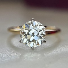 Antique Natural GIA 2.48 K VS2 Antique Old Mine Cut Diamond Engagement Ring