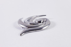 Vintage Tona Silver Tone Dual Texture Swirl Pin Brooch